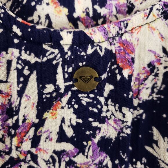 ROXY Tank Dress Womens Small Multicolor Floral Sleeveless Fit Flare Swing Mini - Picture 7 of 8